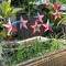 6 Pcs 22" Patriotic Metal Barn Star Garden Stakes, Red White Blue Americana Yard Signs for 4th of July Outdoor Decorations, Lawn, Porch & Garden Decor